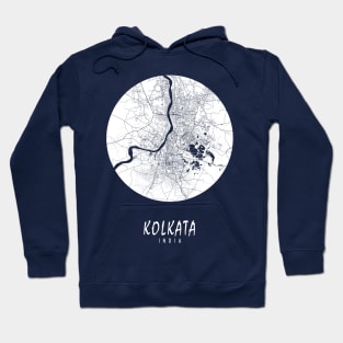 Kolkata, India City Map - Full Moon Hoodie